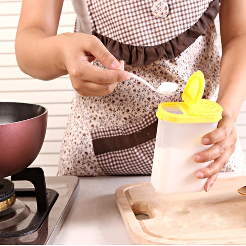 3 kleuren Duurzaam Plastic Keuken Kruiden Container Pot Spice Dozen Praktische suikerpot Dubbele Deksel Keuken gadgets