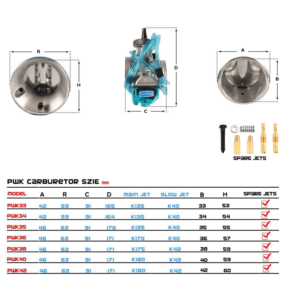 Motorcycle Carburetor Universal For Keihin PWK Carburetor ATV With Power Jet 2T 4T Engine Motocross ATV Quad UTV Dirt Pit Bike
