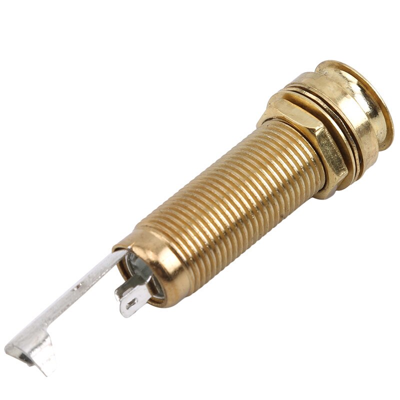 Guitar endpin jack dobbelt spor stikkontakter ende pin output 6.35mm jack output kobber materiale til akustisk elektrisk guitar: Guld