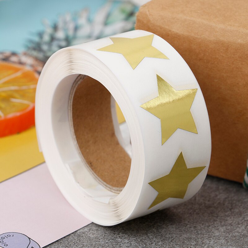 500Pcs/Roll Star Shape of Gold Stickers Seal Labels Scrapbooking for Package and Wedding Decoration