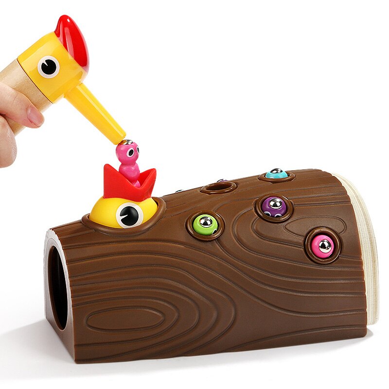 Træmagnet, fuglefangende bug-spil førskolelegetøj børn  an88