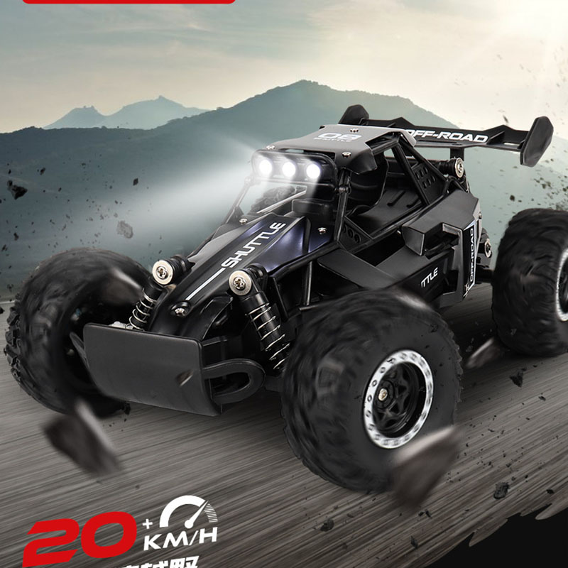 RC Auto 1:16 2WD met LED Licht 2.4G 20 KM/H Hoge Snelheid Off-Road Klimmen Afstandsbediening auto Speelgoed Cadeaus voor Jongens Meisjes Kinderen