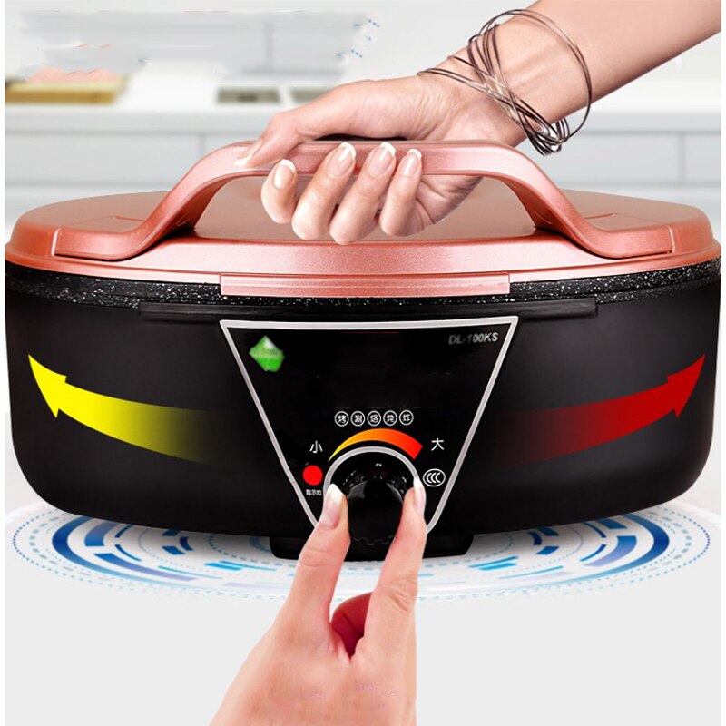 Household Electric Multi Cooker Grills Oven Cooker Pot Multi-functional Smokeless Electric Roast Double Heating