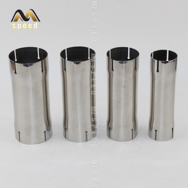 Car Accessories 304 stainless steel tube muffler expanded caliber connector 54mm 66mm 73mm 80mm 4 slot universal sleeve