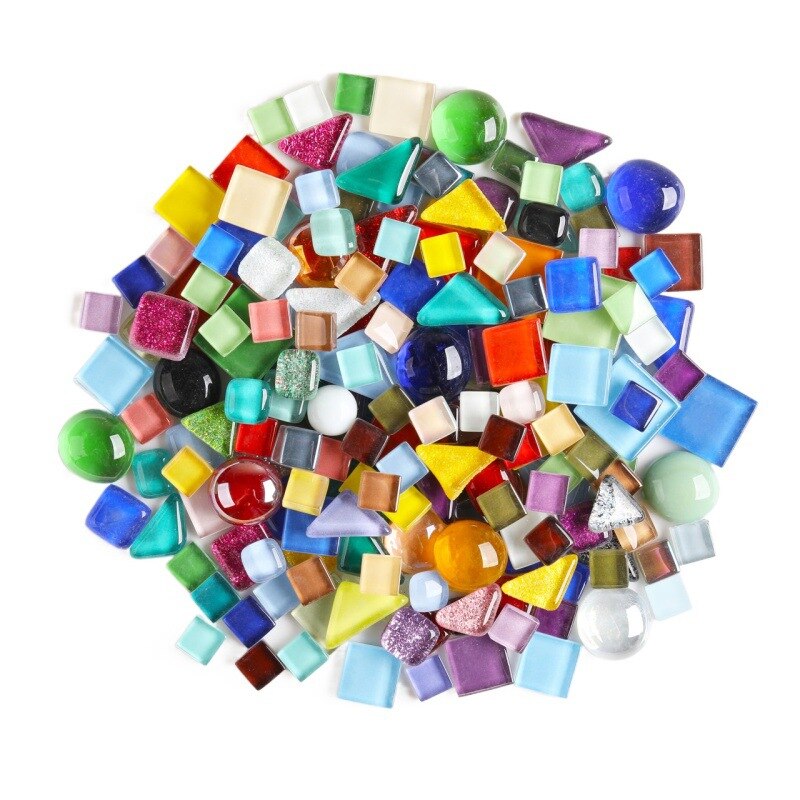 Mosaic DIY Material Irregular Small Particle Color Decal Crystal Glass Tile Small Patch Glass Mirror Mosaic Tiles