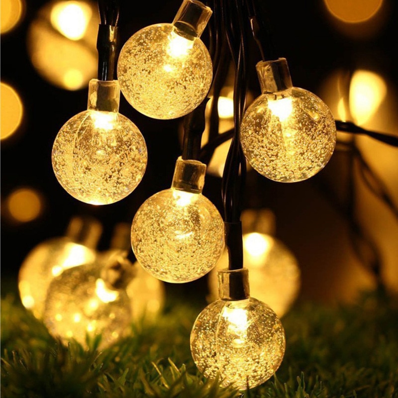 20/30/50 led krystalkugle led solcellelampe strøm led string fe lys solguirlander have juledekoration til udendørs