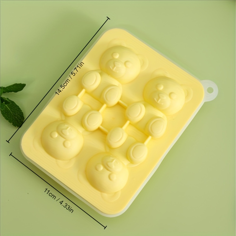 1pc Cute Teddy Bear Ice Cube Tray Flexible Food Grade Silicone Ice Cube Mold Ice Trays For Freezer