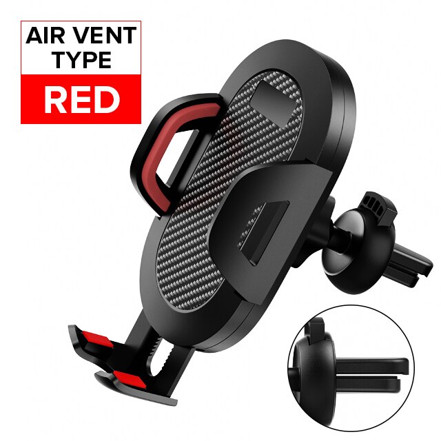 Getihu 360 Graden Sucker Auto Telefoon Houder Flexibele Mobiele Stand Smartphone Ondersteuning Gps Mount Voor Iphone 11 X Xiaomi samsung: Red Air Vent Type