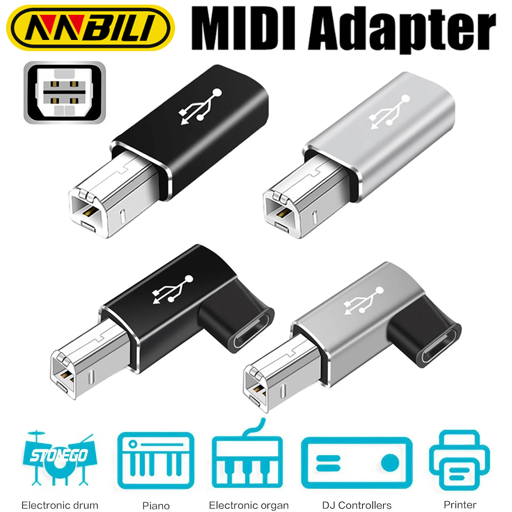 NNBILI Adattatore USB B maschio a USB tipo C femmina per scanner Convertitore stampante Trasferimento USB per tastiera controller MIDI stampante