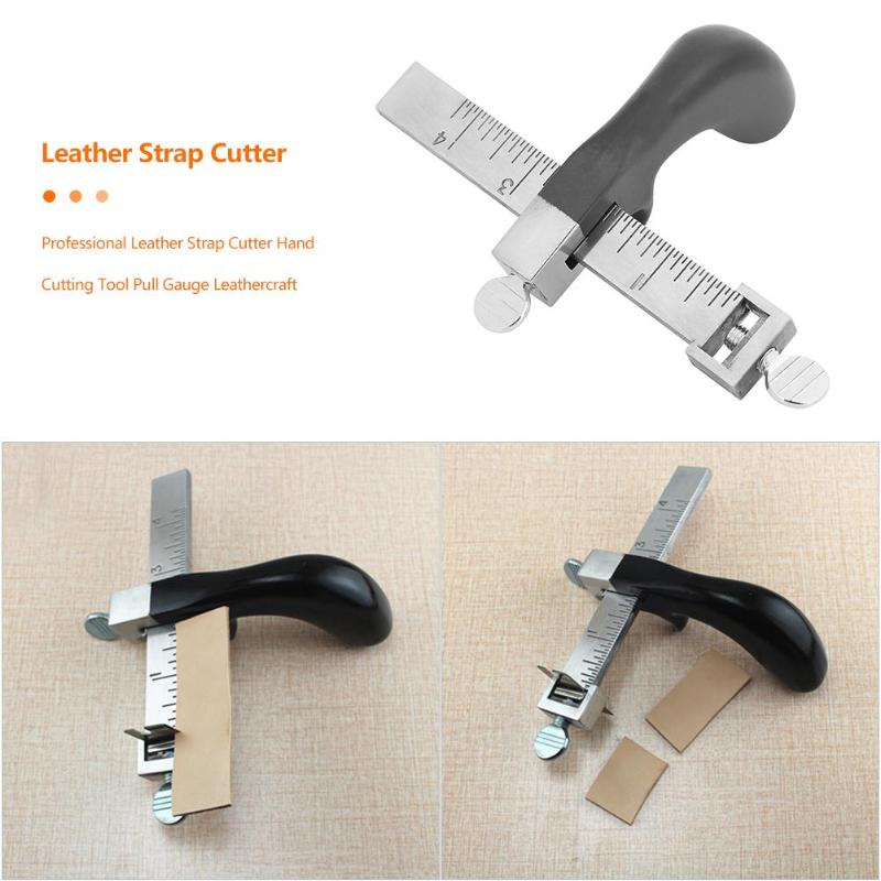 Læderremskærer trækmåler læderbåndsbælteværktøj diy håndskærende læderværktøj med 2 skarpe knive