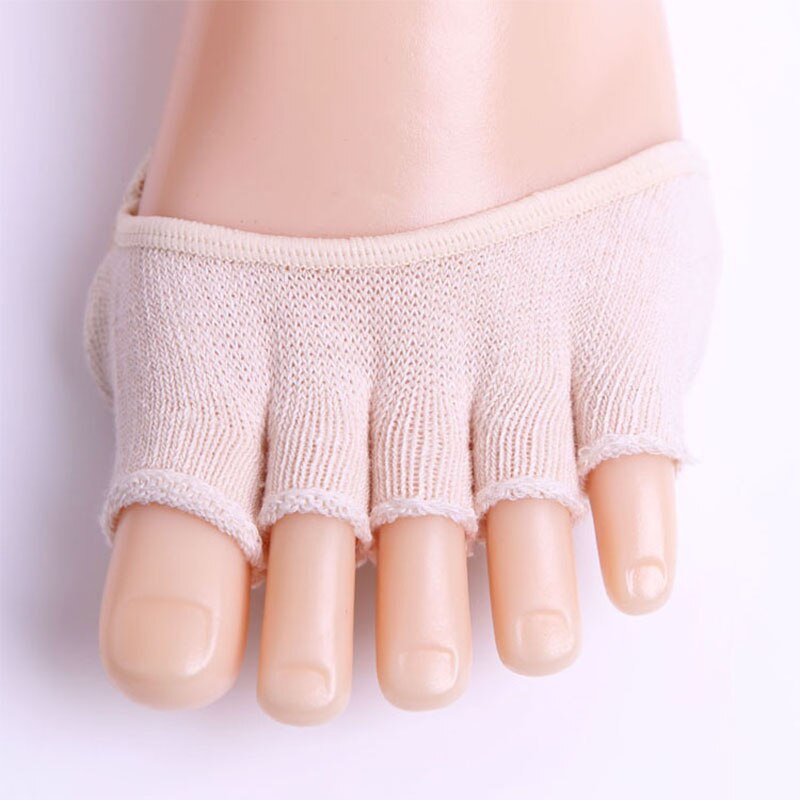 3pairs/lot Half-foot Socks Woman Five-finger Summer Cotton Invisible Socks High-heeled Ladies Breathable Sweat-absorption MKG543