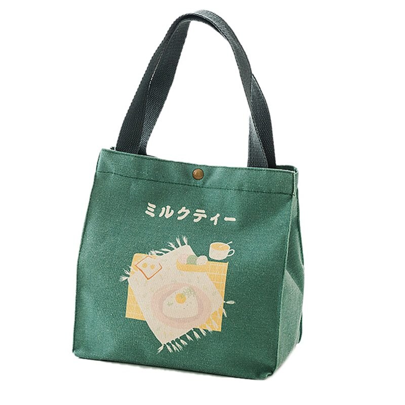 Japanese-style Lunch Food Box Bag Portable Thermal Insulation Canvas Lunch Box Bags Lunch Box Tote Food Bags Home Products: G