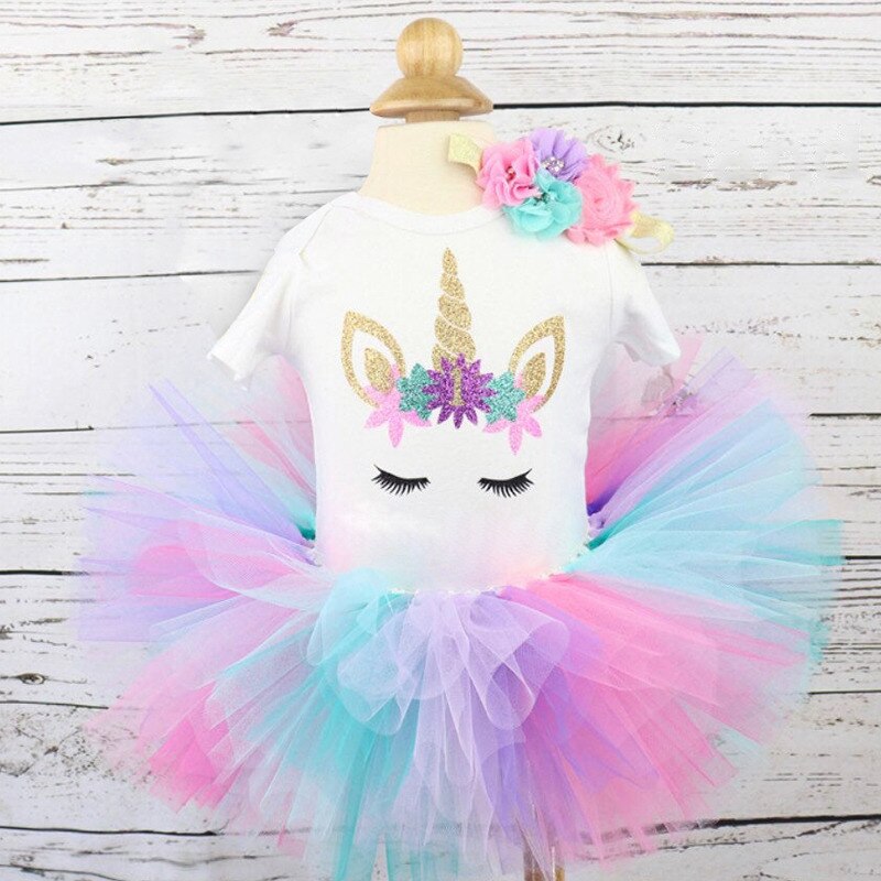 3pcs Baby Girl 1 Year Birthday Party Dress For Toddler Christening Tutu Cake Girls Dress Newborn 1st Baptism Vestido Outfits: ITEM 6