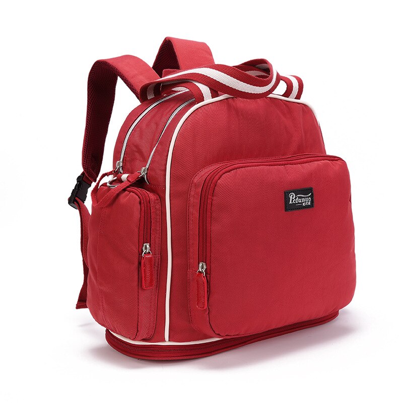 Sac à langer USB pour maman, sac à dos de de grande capacité pour bébé, sac de voyage de styliste pour soins de bébé: Wine Red Color