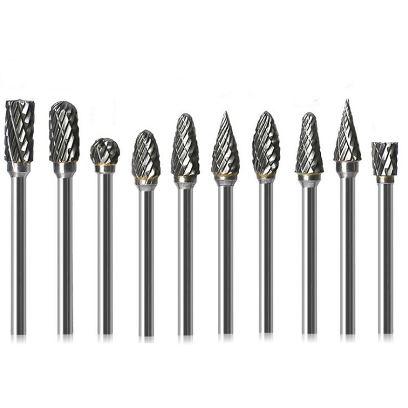 3x6mm Tungsten Steel Carbide Burr Cutter Rotary Tool Burr Double Diamond Cut Rotary Polishing Tools