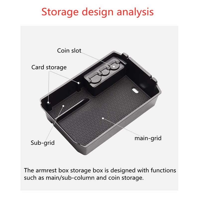for Mitsubishi Eclipse Cross Storage Box Organizer Armrest Center Console Glove Box with Non-Slip Mat Inside Car