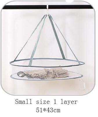 Round Clothes Dryer Laundry Basket Garment Rack Folding Hanging Sweater Drying Cloth Net Dry Rack Hanger For Underwear Socks: 0181- Small 1 layers