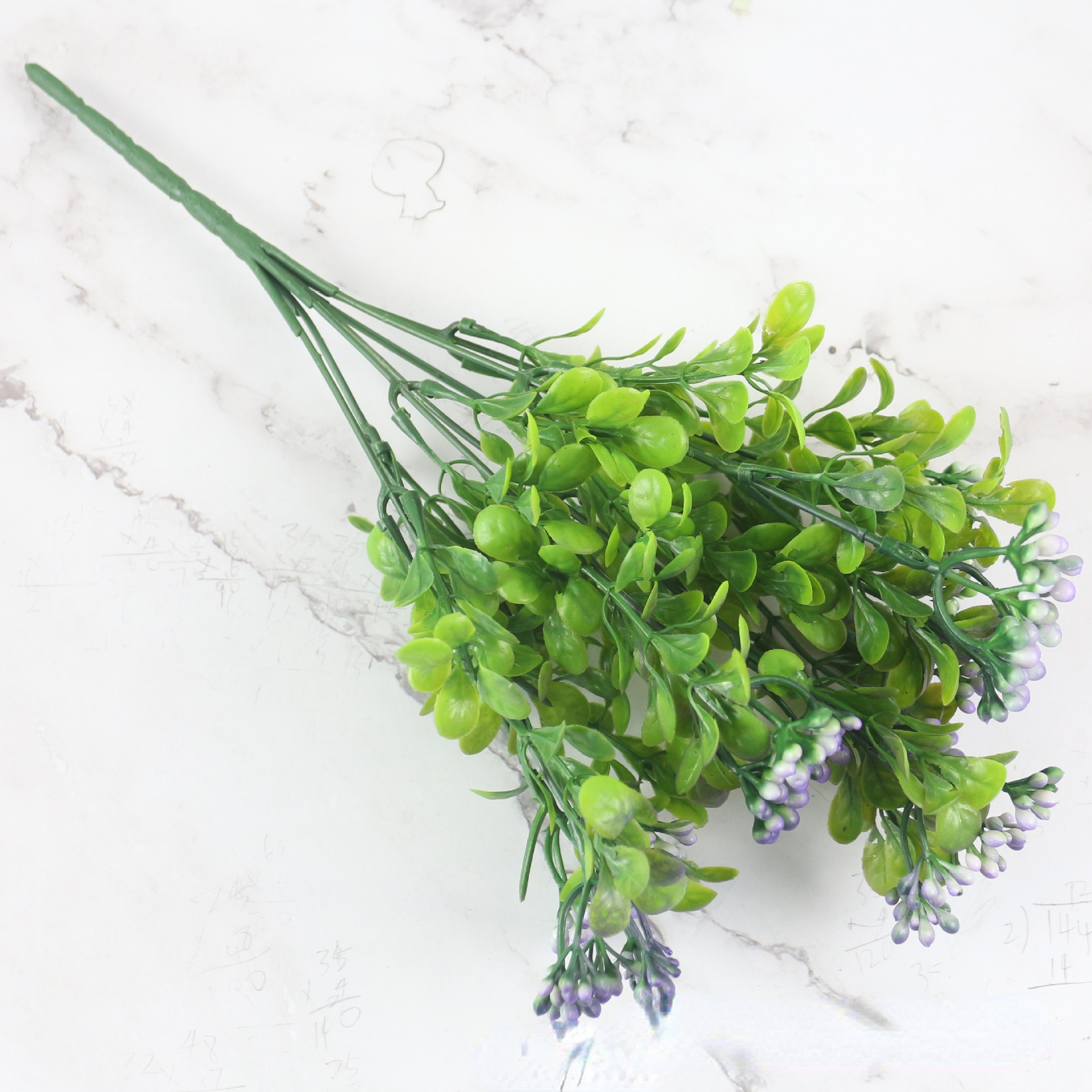 Branche de fruit artificielle plante murale, simulation de fruits milan herbe verte décoration de paysage 7 branches petit fruit sauvage: Violet