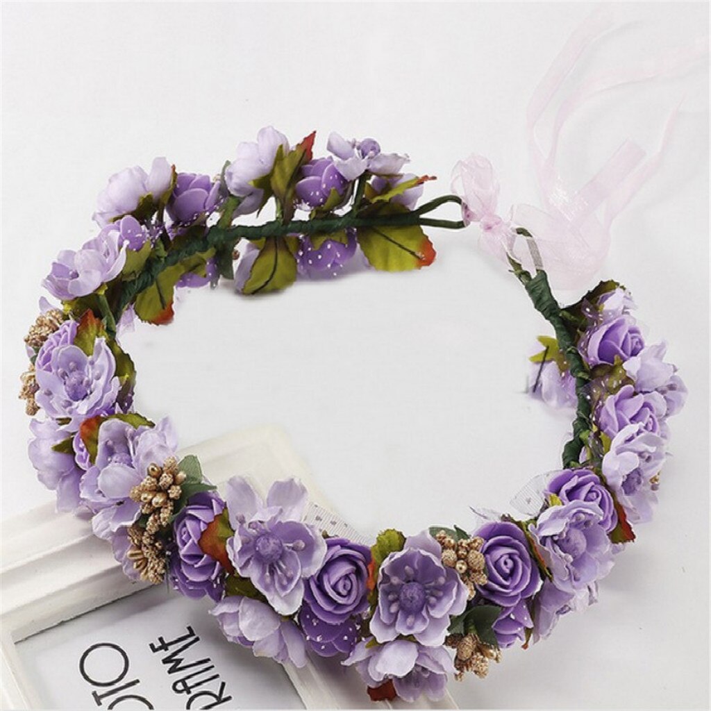 Ladies Bridal Flower Hair Circle Wedding Accessories Red Rose Hairpin Hair Jewelry weddings accessoire Bruids hoofddeksels
