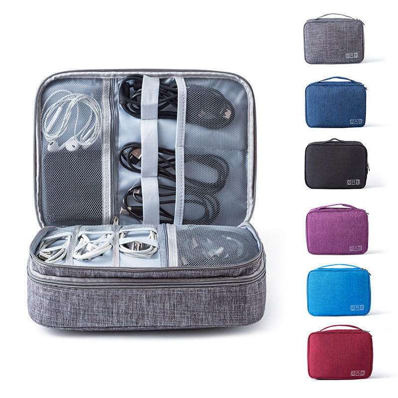 Travel Cable Bag Portable Digital USB Gadget Organizer Charger Wires Cosmetic Zipper Storage Pouch Kit Case Accessories Supplies