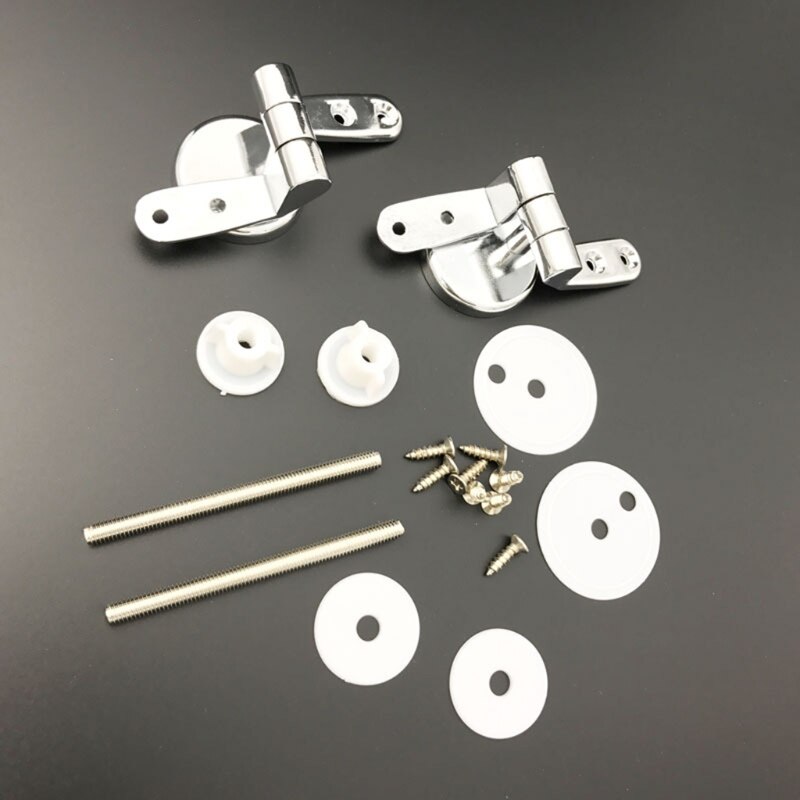 1 Pair Toilet Seat Hinge Replacement Parts Mountings with Screws Bolts and Nuts Closestool Hinge Mountings Hardware Kit