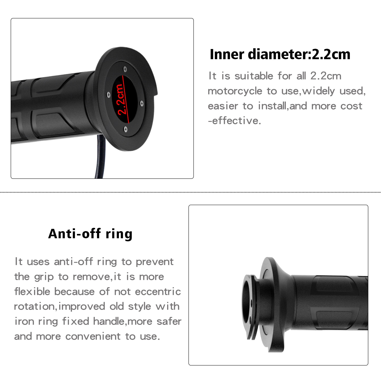 Universal 7/8" 22mm Adjustable Grip 12V Motorcycle Three-speed Thermostat Electric Heating Handle