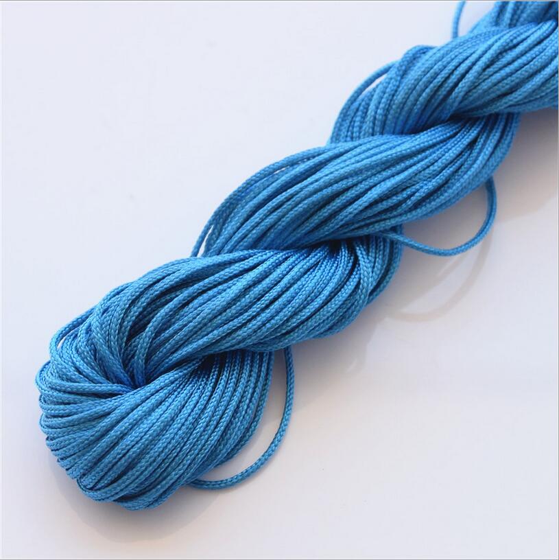 1mm*25m nylonperler smykkesnor tråd kinesisk knute macrame rottehale tau til gjør-det-selv-håndverk verktøy håndsøm tråd  z1181: Innsjøblått