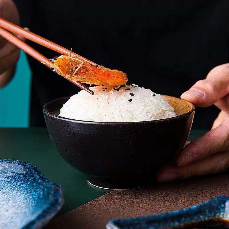 Japonês tigela de cerâmica casa arroz macarrão tigela sopa comer pequenas tigelas talheres conjunto retro criativo comer tigela
