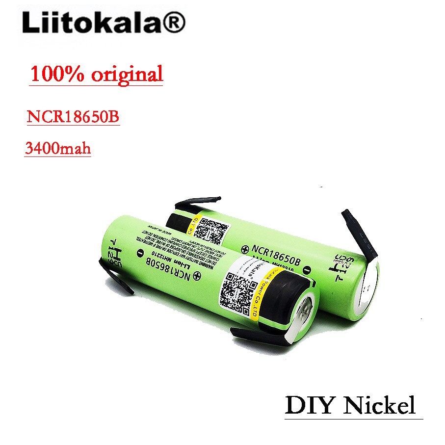 Originele NCR18650B 3.7 V 3400 Mah 18650 Lithium Oplaadbare Batterij Lassen Nikkel Vel Batterijen