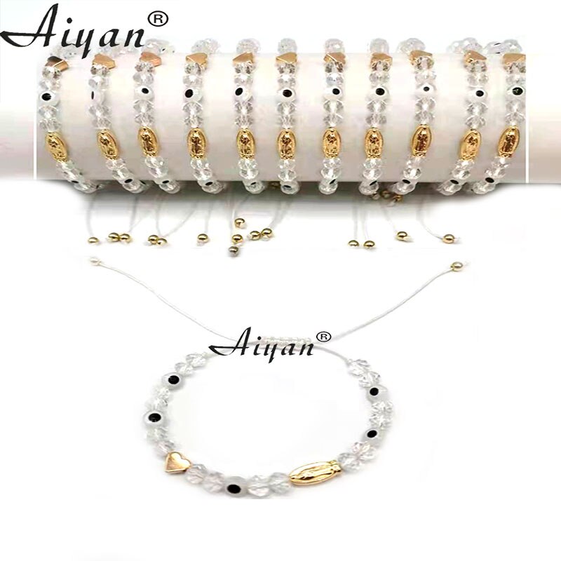 12 stück Religiöse Maria Und St. Judas Armbinde Mit Kristall Und Legierung Herz Können Verwendet Werden Für Gebet Und in EINE Vielzahl Von Farben: Maria Weiß