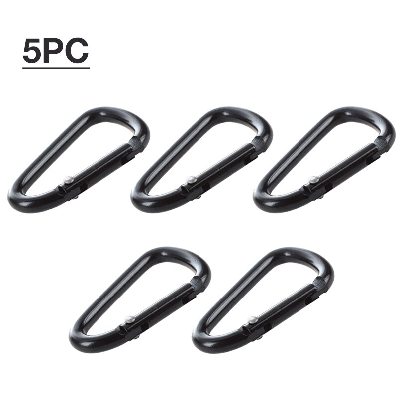 10 stk mini klatring karabinhage sort formet spænde aluminiumslegering låsekrog nøgleringsklemme multiværktøj udendørs træningsudstyr: 5 pc