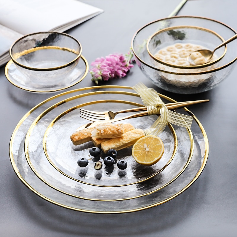 H&H Glow Set Van 6 Diepe Borden - Transparant Glas 20 Cm - Elegant En Modern Servies