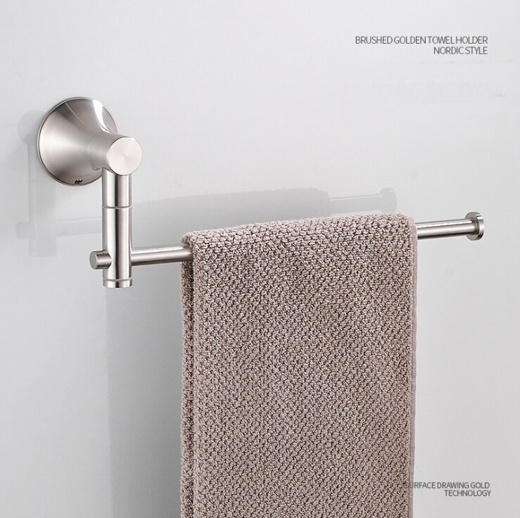 304 rustfrit stål børstet håndklæde ring badeværelse håndklædeholder håndklæde krog badehåndklæde ring hotel projekt: En stil