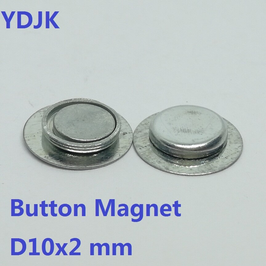 10 20 50 100 PCS/LOT bouton aimant 10*2 terres rares néodyme fort disque Permanent aimants 10x2 pour boîte un côté avec bouchon en fer