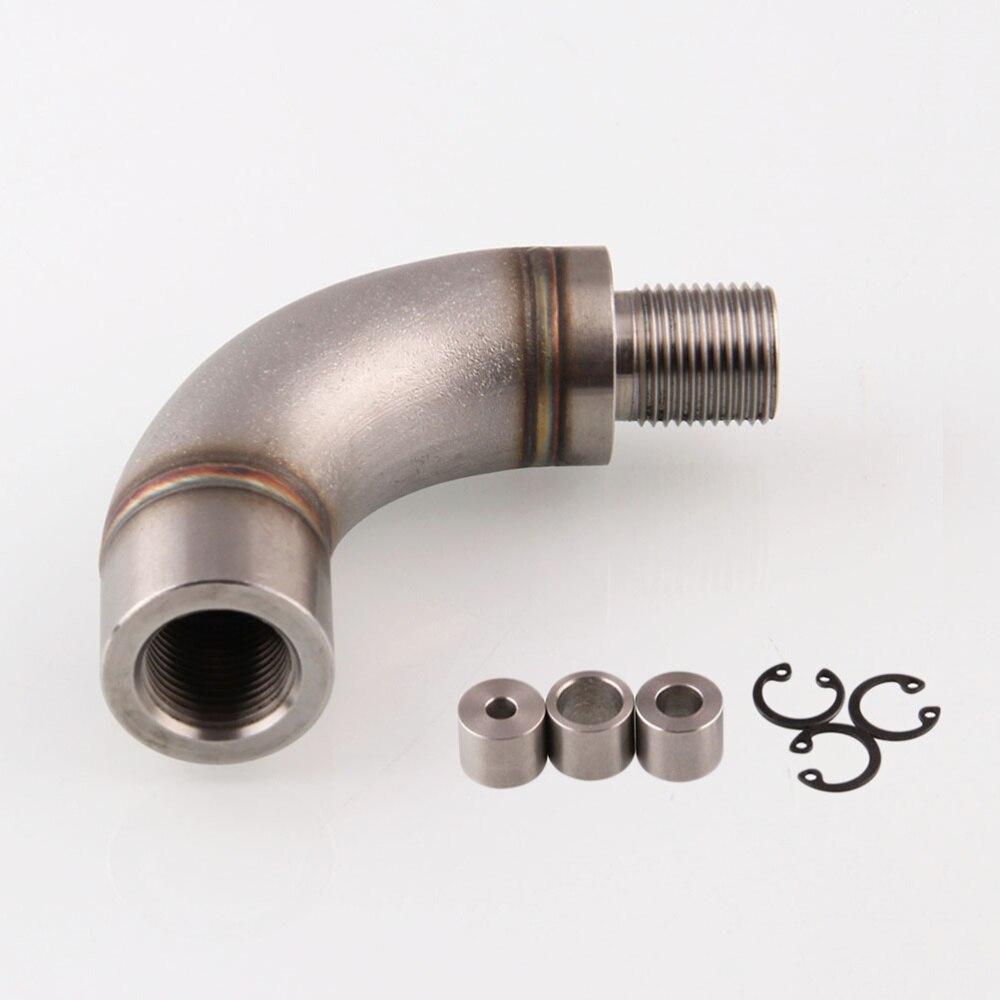 1 Set J Förmigen Edelstahl Sauerstoff Sensor Anschluss Armaturen Auto Umrüstung Teile Änderung Zubehör (Silber)
