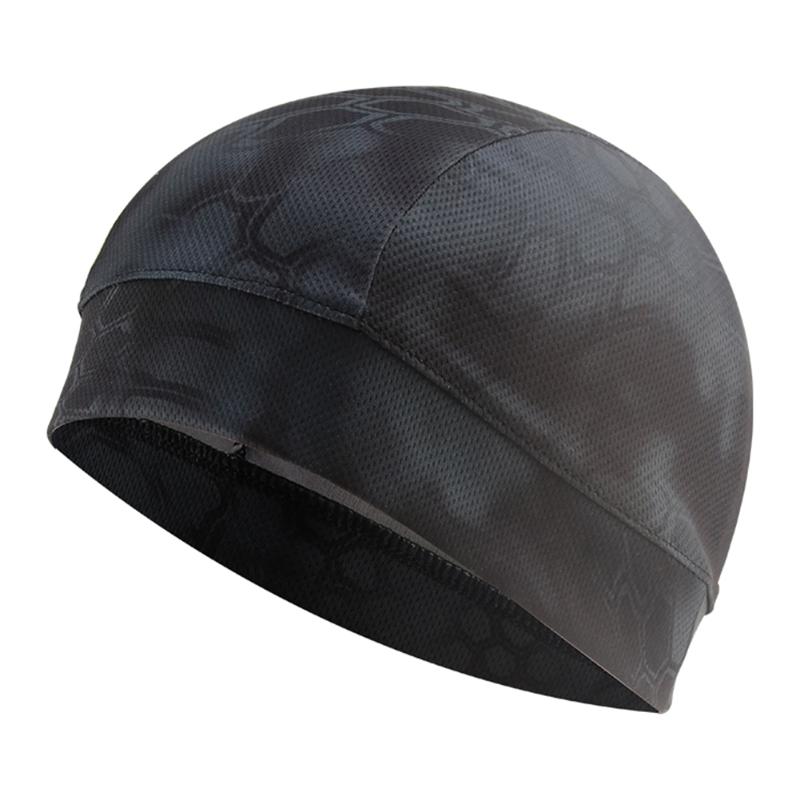 Python Patroon Helm Liner Caps Winddicht Outdoor Motorfiets Fietsen Sport Hoofddeksels Bescherming Zonnehoed Hoofddeksels: Black