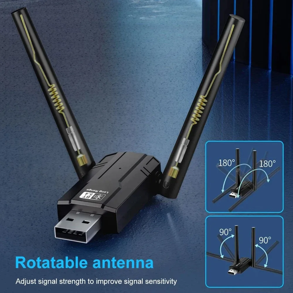 USB Bluetooth 5.4 5.3 Adapter 150M Dongle for PC Wireless Mouse Keyboard Music Audio Receiver Transmitter Bluetooth