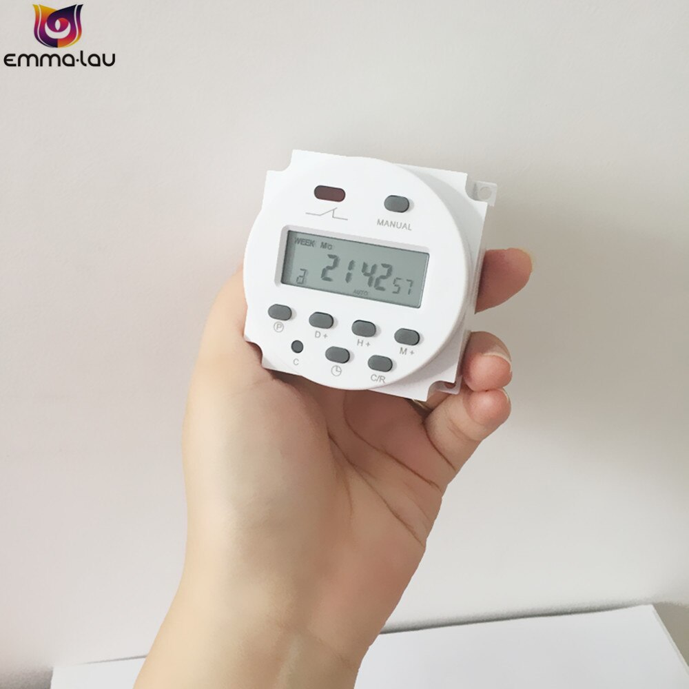 Digital LCD Electronic Daily Weekly Programmable Timer 220V 110V 24V 12V AC DC Auto On/Off Relay Time Control Switch With Case