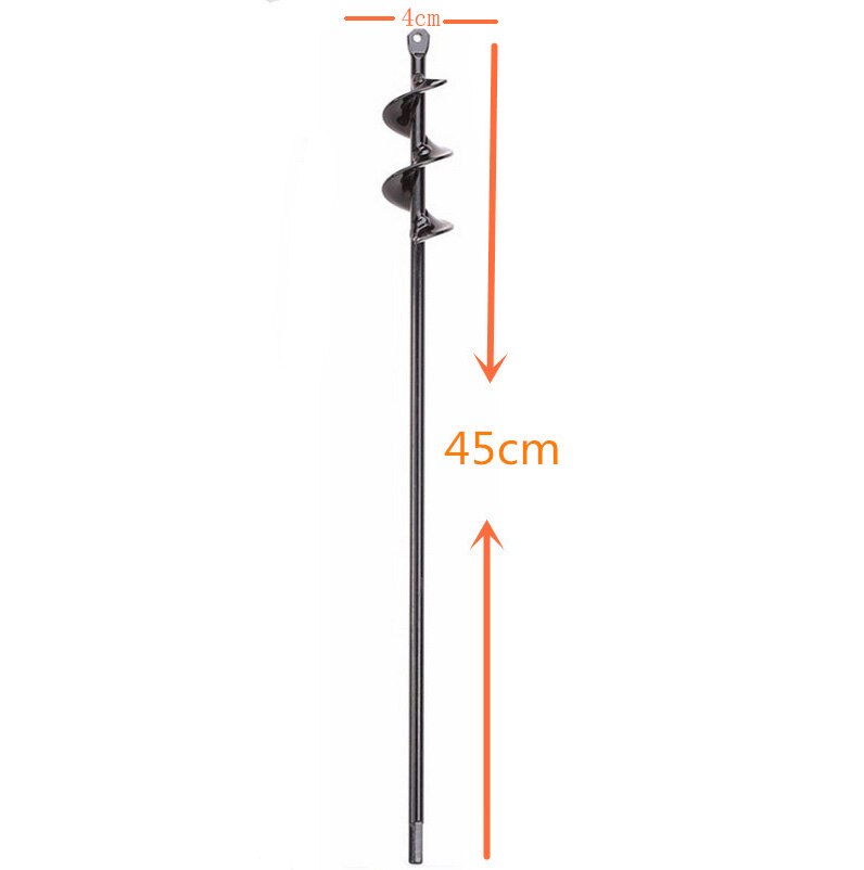 Earth Auger Spiral Drill Bit Electric Garden Planting Digging Hole Digger Yard Gardening Planting Hole Digg Seeder Tool: long4x45cm