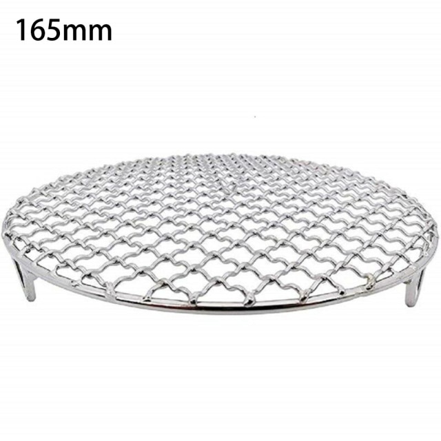 Rund grill bbq grill net masker stativer gitter rund rist dampnet 304 rustfri ståltråd ovn grillplade: 165mm