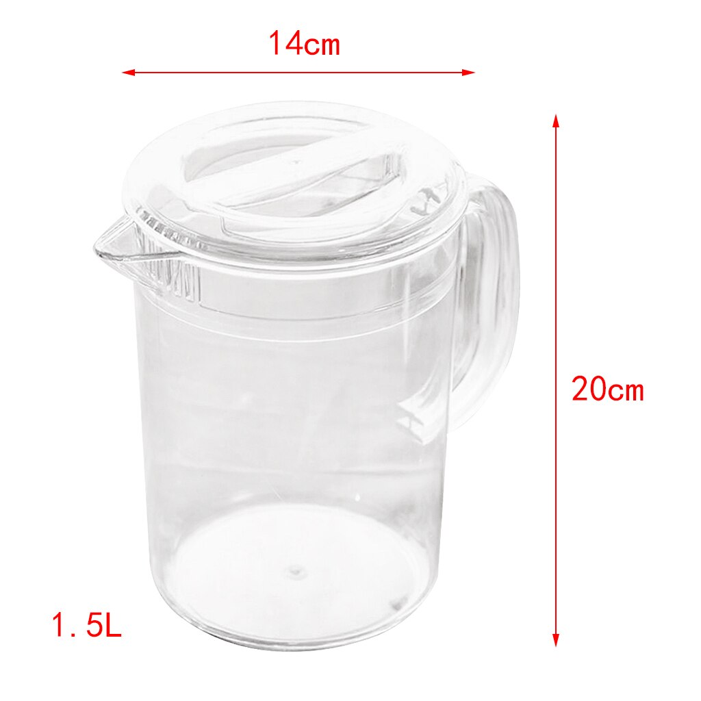 2 Pcs Acrylic Pitcher with Handle and Lid, Handmade Water Jug for /Cold Water, Ice Lemon Tea and Juice Beverage 1.5L &amp; 2L