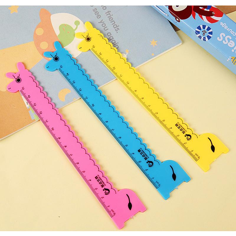 Praktische kinderschrijfwaren, willekeurige kleur, vorm, schattig dier, 15cm- schaal liniaal, kantoorbenodigdheden, schoolbenodigdheden