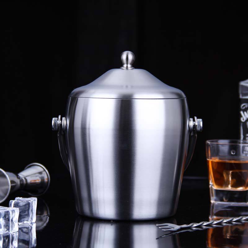 Draagbare Ijsemmer Met Deksel Warmte Behoud Koude Champagne Emmer Dubbele Oor Drum Vorm Ijsemmer Verdikte