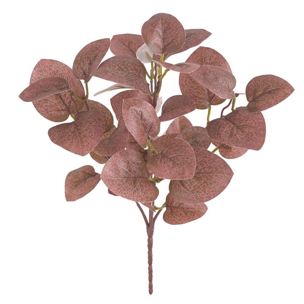 1pc konstgjorda eukalyptusbladsgren blomsterarrangemang festmöbler dekor: Röd