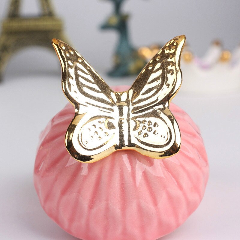 Nordique céramique boîte à bijoux scellé Animal stockage pot bonbons réservoir conteneur boucle d'oreille collier avec couvercle de mariage décoration de la maison