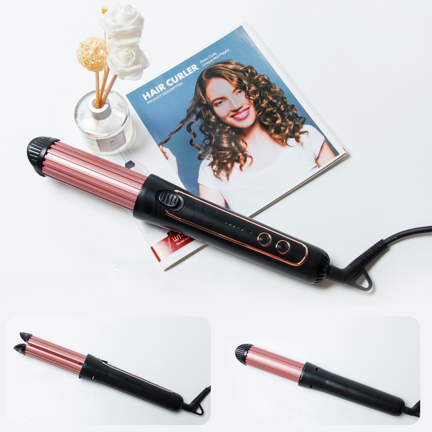 Cool Air Curler Hair Protection with Cool Wind Air Technology 2 in 1 Straightening and Curling Iron Portable Air Curling Wand
