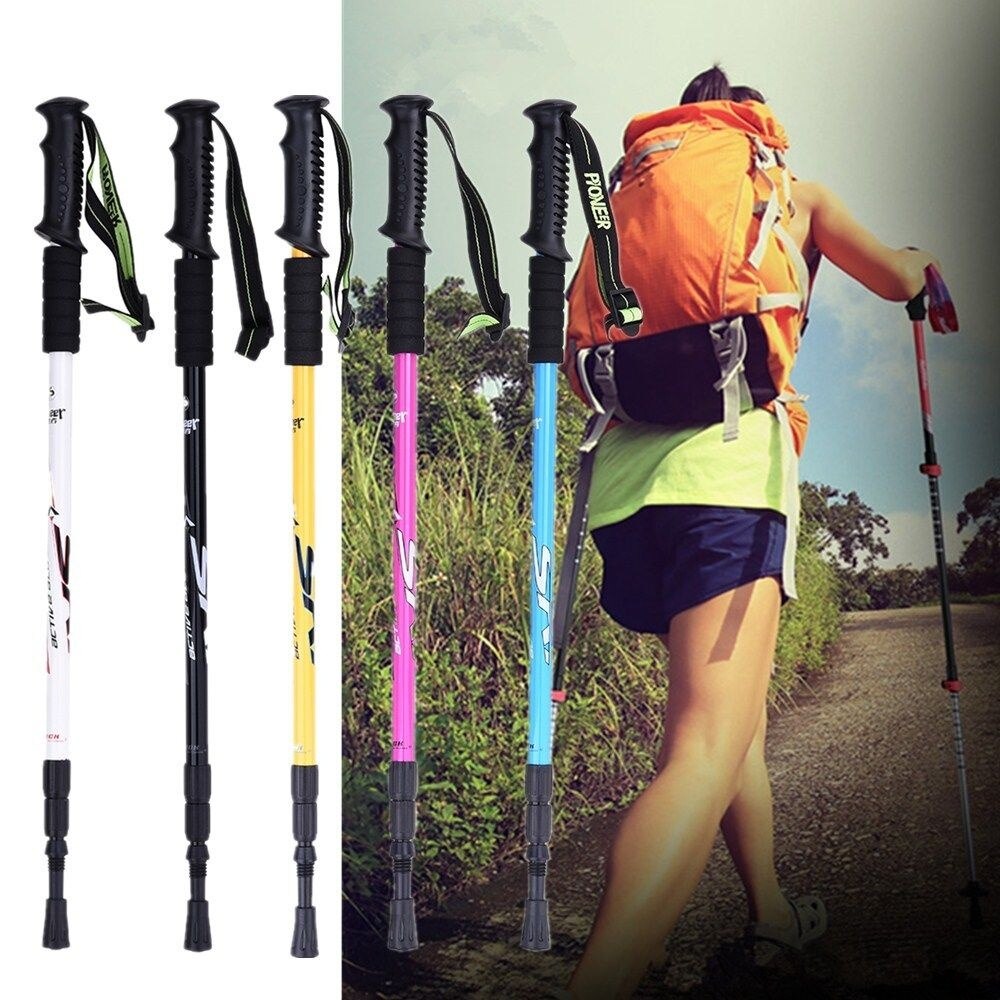 Bastones de 3 secciones, bastón plegable ajustable, muleta de Trekking, senderismo, YS-BUY