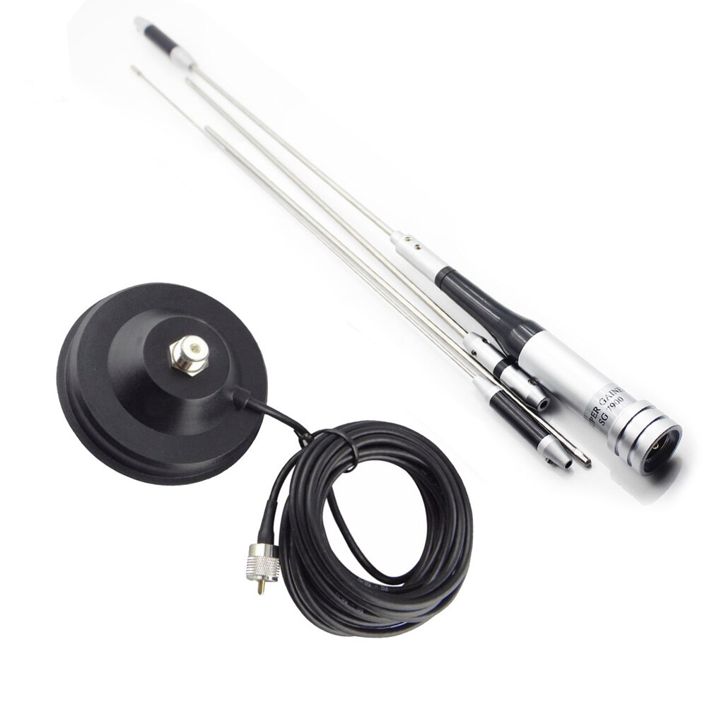 DIAMANT Antenne für Auto Radio SG7900 + Antenne Montieren + 5 Meter KABEL U/V Dualband SG-7900 Handy, Mobiltelefon Antenne 144/430Mhz Hohe dBi: 9cm Magnet einstellen
