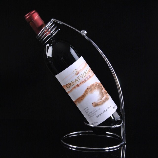 OFERTA ESPECIAL! Suporte de garrafa de cremalheira de vinho tinto, ferro inoxidável, magia suspendendo a cremalheira do vinho da corda: Silver simple shaped