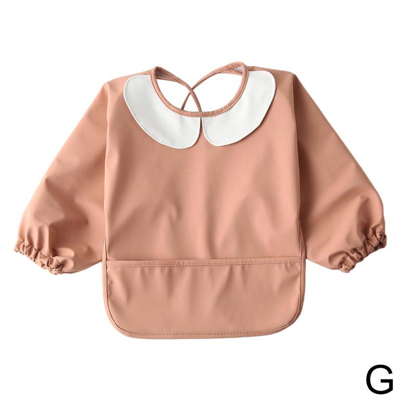 Bavoirs imperméables à manches longues pour bébés, vêtements d&#39;alimentation pour enfants, Smock, tablier d&#39;alimentation: M brown